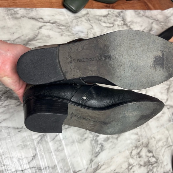 REBECCA MINKOFF SUEDE LEATHER BOOTS SIZE 8 green black boho western - Picture 7 of 9